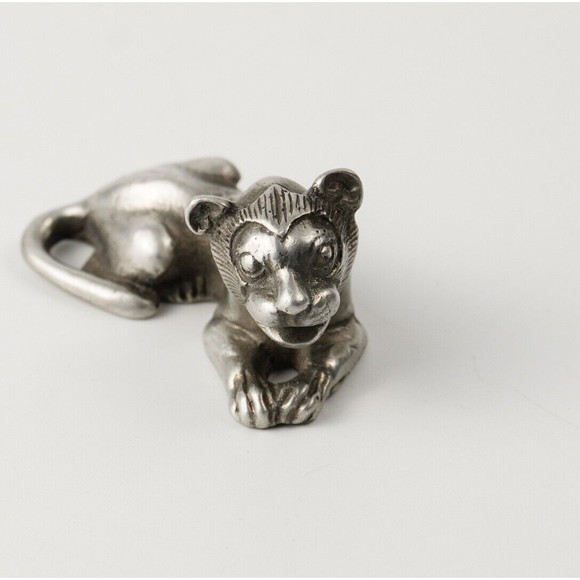 Metropolitan Museum Art 2" Pewter Egypt Lion Figurine 1976 MMA King Tut Exhibit - Picture 9 of 10